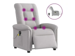 Poltrona| Poltrona massagens reclinável elétrica tecido -nublado SHL378487 Cinzento