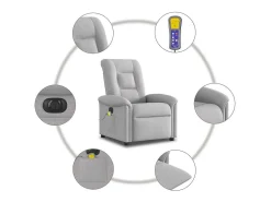 Poltrona| Poltrona massagens reclinável elétrica tecido -nublado SHL378487 Cinzento