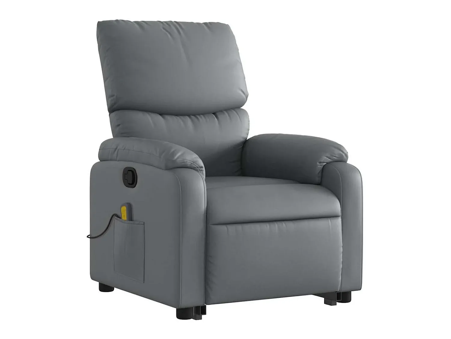 Poltrona massagens reclinável elevatória couro artif. SHL697353 Cinzento
