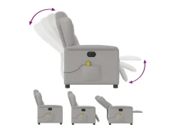 Online Poltrona massagens reclinável elétrica tecido -nublado SHL480542 Cinzento