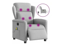 Online Poltrona massagens reclinável elétrica tecido -nublado SHL480542 Cinzento