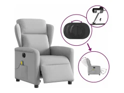 Online Poltrona massagens reclinável elétrica tecido -nublado SHL480542 Cinzento