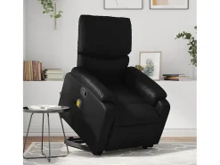 Poltrona* Poltrona massagens reclinável elevatória couro artificial SHL205429 Preto