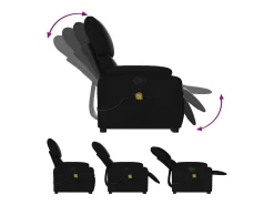 Poltrona* Poltrona massagens reclinável elevatória couro artificial SHL205429 Preto