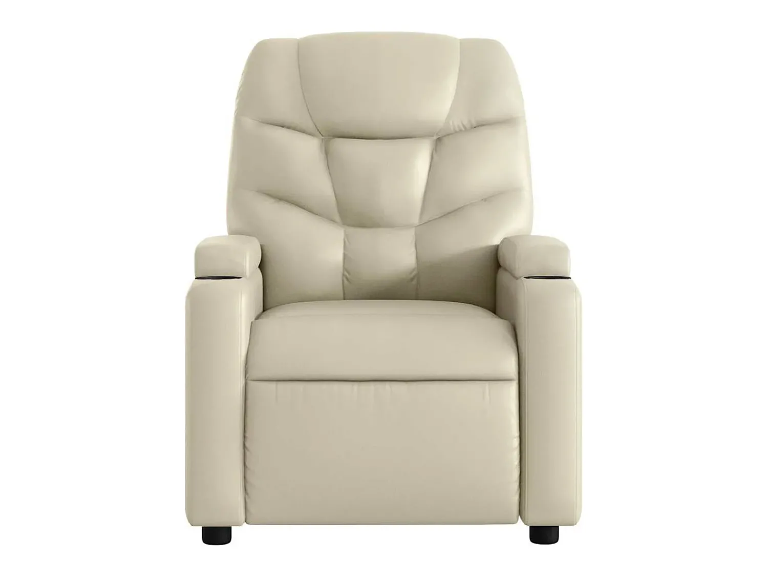 Hot Poltrona massagens reclinável elétrica couro artificial SHL768133 Creme