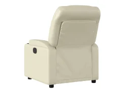 Hot Poltrona massagens reclinável elétrica couro artificial SHL768133 Creme