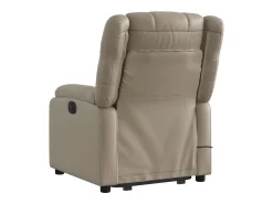 Poltrona massagens reclinável elevatória couro art. cappuccino SHL70165^ Poltrona