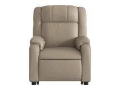 Poltrona massagens reclinável elevatória couro art. cappuccino SHL70165^ Poltrona