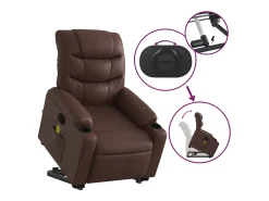 Best Poltrona massagens reclinável elevatória couro artif. SHL272450 Castanho