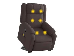 Poltrona massagens reclinável elevatória tecido -escuro SHL688354^ Poltrona