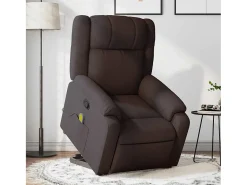 Poltrona massagens reclinável elevatória tecido -escuro SHL688354^ Poltrona