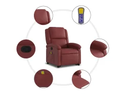 Outlet Poltrona massagens reclinável couro artificial tinto SHL64737 Vermelho