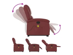 Outlet Poltrona massagens reclinável couro artificial tinto SHL64737 Vermelho