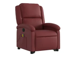 Outlet Poltrona massagens reclinável couro artificial tinto SHL64737 Vermelho