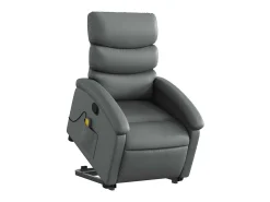 Poltrona| Poltrona massagens reclinável elevatória couro artif. SHL932128 Cinzento