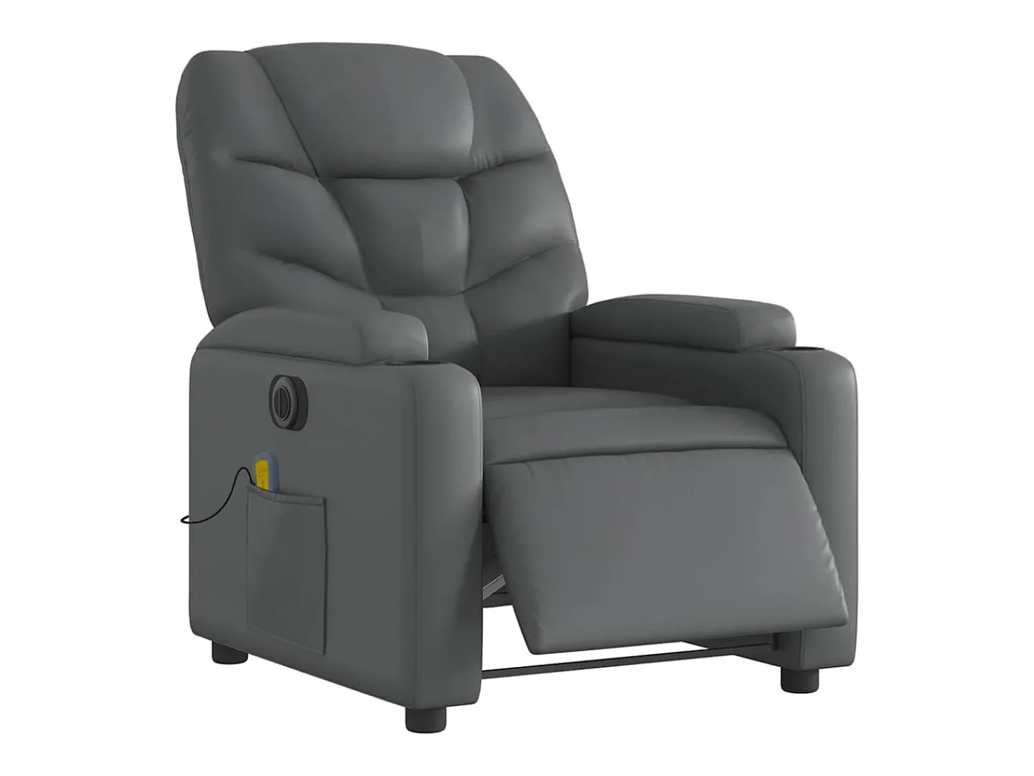 Poltrona| Poltrona massagens reclinável elétrica couro artif. SHL198147 Cinzento