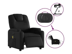 Outlet Poltrona massagens reclinável elétrica couro artificial SHL50150 Preto