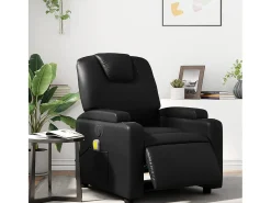 Outlet Poltrona massagens reclinável elétrica couro artificial SHL50150 Preto