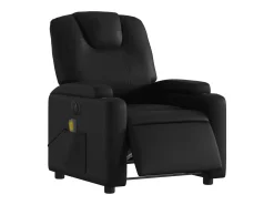 Outlet Poltrona massagens reclinável elétrica couro artificial SHL50150 Preto