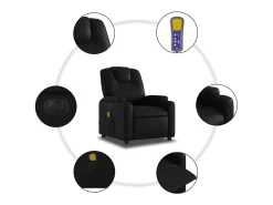 Outlet Poltrona massagens reclinável elétrica couro artificial SHL50150 Preto