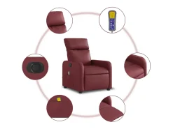 Poltrona* Poltrona massagens reclin. elétrica couro artif. -tinto SHL259418 Vermelho