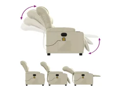 Poltrona| Poltrona massagens reclinável elétrica couro artificial SHL941839 Creme