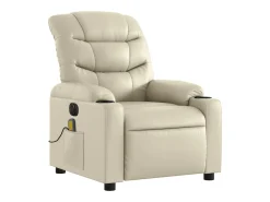 Poltrona| Poltrona massagens reclinável elétrica couro artificial SHL941839 Creme
