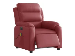 Poltrona| Poltrona massagens reclin. elétrica couro artif. -tinto SHL784007 Vermelho