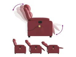 Poltrona| Poltrona massagens reclin. elétrica couro artif. -tinto SHL784007 Vermelho