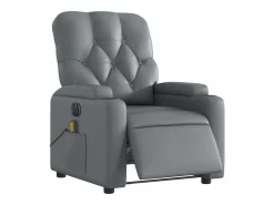 Poltrona| Poltrona massagens reclinável elétrica couro artif. SHL975942 Cinzento