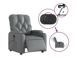 Poltrona| Poltrona massagens reclinável elétrica couro artif. SHL975942 Cinzento