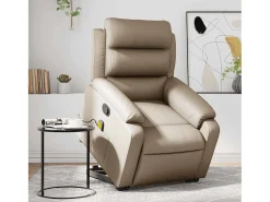 Best Poltrona massagens reclinável elevatória couro art. cappuccino SHL867421 Castanho