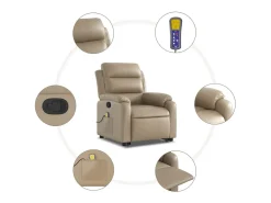 Best Poltrona massagens reclinável elevatória couro art. cappuccino SHL867421 Castanho