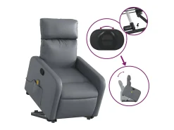 Poltrona massagens reclinável elevatória couro artif. SHL783119^ Poltrona