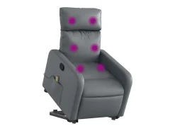 Poltrona massagens reclinável elevatória couro artif. SHL783119^ Poltrona