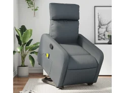 Poltrona massagens reclinável elevatória couro artif. SHL783119^ Poltrona