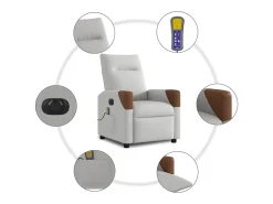 Poltrona| Poltrona massagens reclinável elétrica tecido -nublado SHL32005 Cinzento