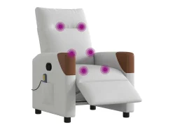 Poltrona| Poltrona massagens reclinável elétrica tecido -nublado SHL32005 Cinzento