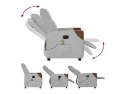 Poltrona| Poltrona massagens reclinável elétrica tecido -nublado SHL32005 Cinzento