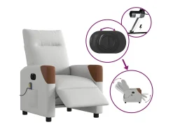 Poltrona| Poltrona massagens reclinável elétrica tecido -nublado SHL32005 Cinzento