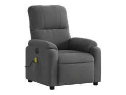 Poltrona massagens reclinável elétrica microfibra cinza-escuro SHL496139^ Poltrona