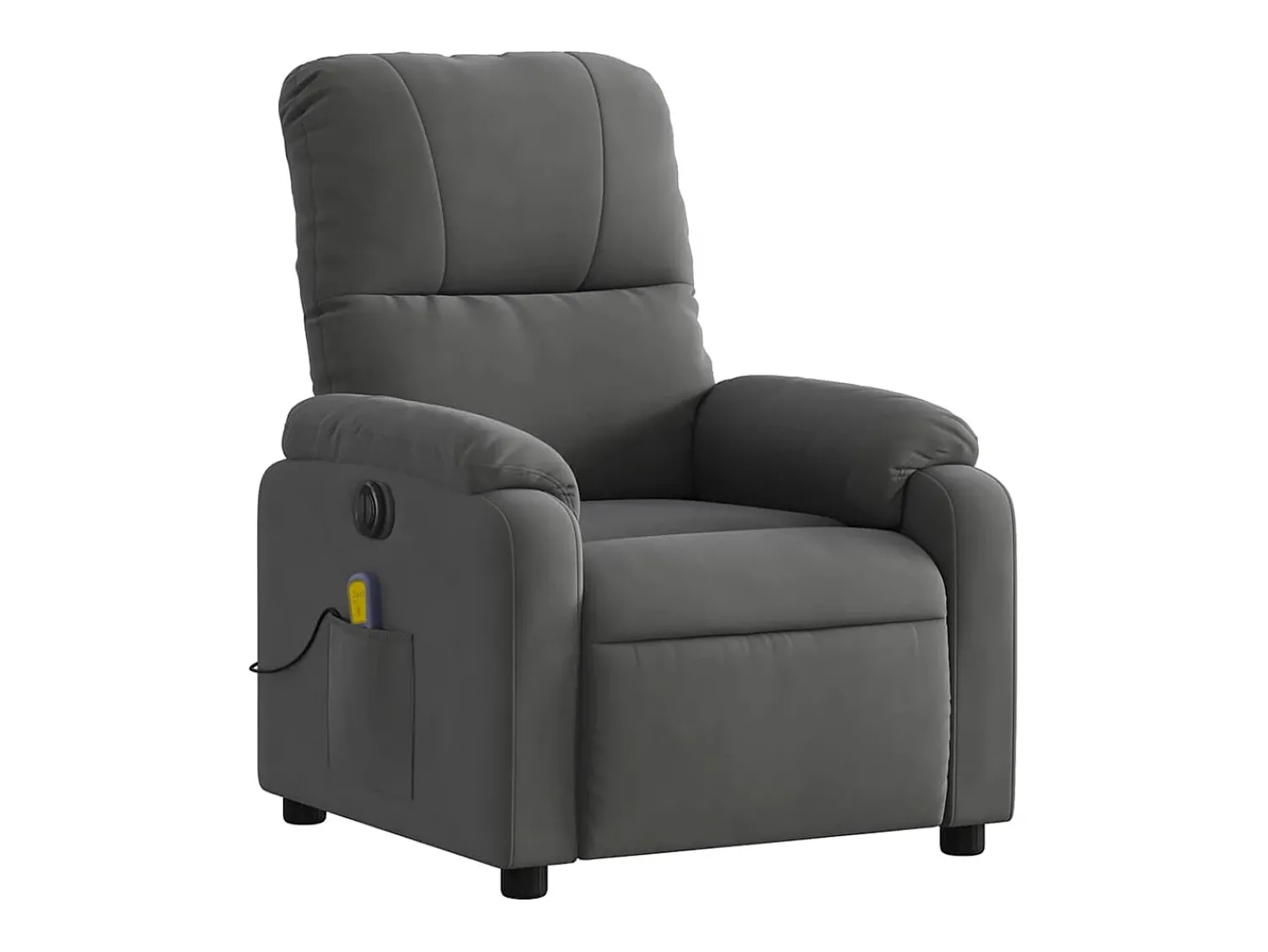 Poltrona massagens reclinável elétrica microfibra cinza-escuro SHL496139^ Poltrona