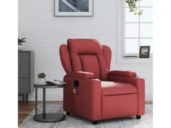 Best Poltrona massagens reclinável couro artificial tinto SHL407972 Vermelho