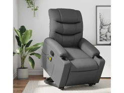 Poltrona* Poltrona massagens reclinável elevatória couro artif. SHL115008 Cinzento