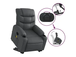 Poltrona* Poltrona massagens reclinável elevatória couro artif. SHL115008 Cinzento
