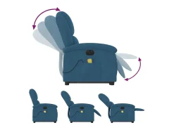vidaxl Poltrona massagens reclinável elevatória elétrica veludo^ Poltrona