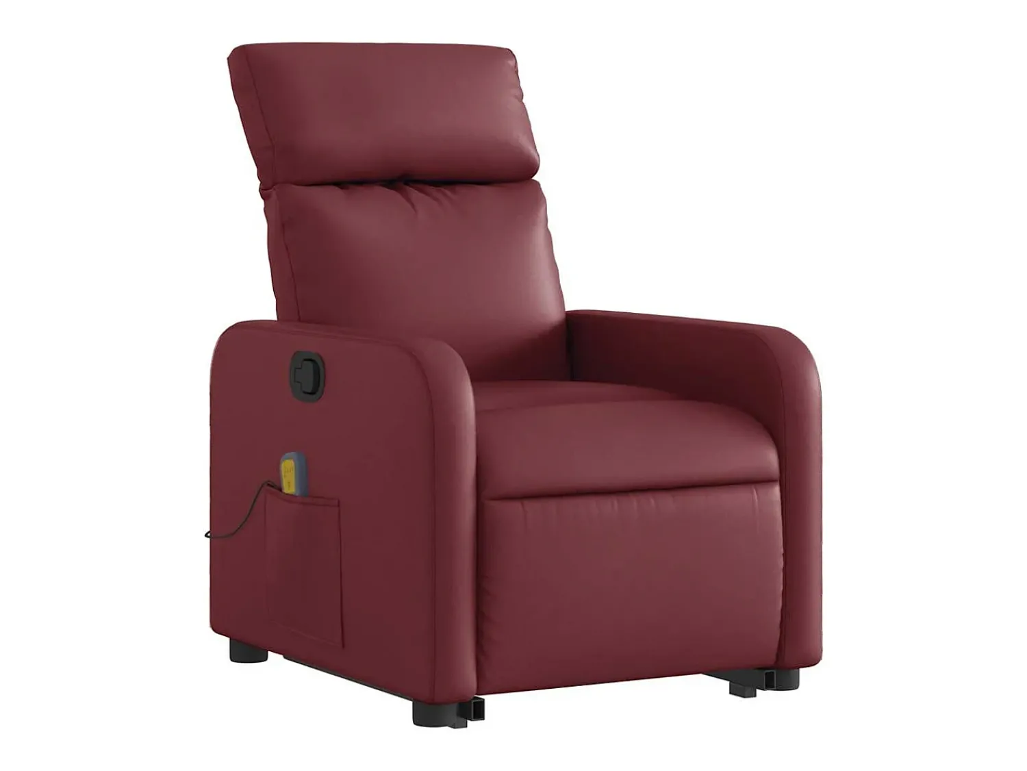 Poltrona* Poltrona massagens reclinável couro artificial tinto SHL827276 Vermelho