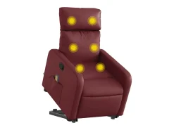 Poltrona* Poltrona massagens reclinável couro artificial tinto SHL827276 Vermelho