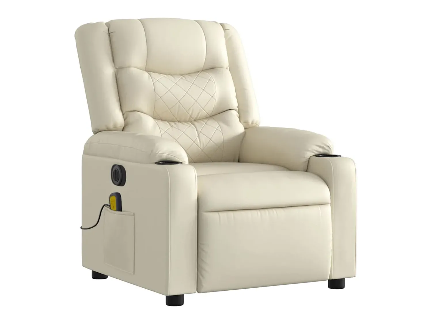 Poltrona* Poltrona massagens reclinável elétrica couro artificial SHL683238 Creme