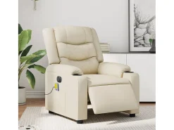 Poltrona* Poltrona massagens reclinável elétrica couro artificial SHL683238 Creme